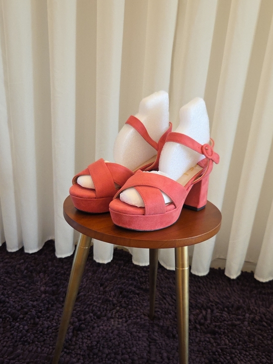 FSJ Shoes - FSJ Platform Strappy Sandal Pink Suede 7.5M New In Box